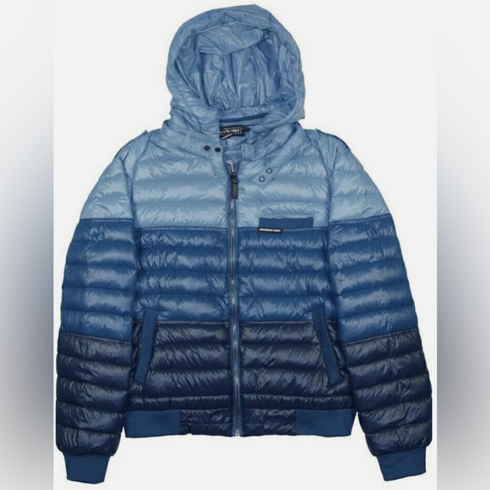 NWT Men's Members Only Blue Trio Down Puff Jacket, Size Large